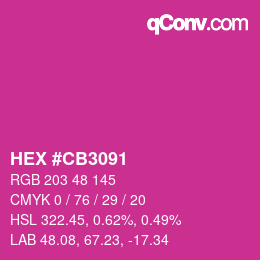 Color code: HEX #CB3091 | qconv.com