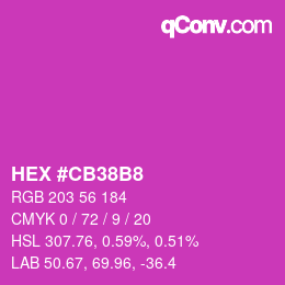Color code: HEX #CB38B8 | qconv.com