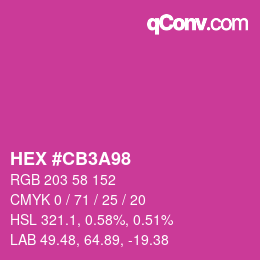 Color code: HEX #CB3A98 | qconv.com