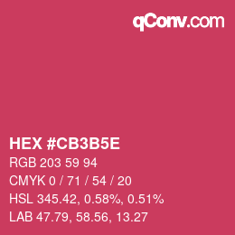 Código de color: HEX #CB3B5E | qconv.com