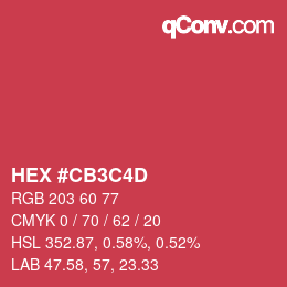 Color code: HEX #CB3C4D | qconv.com