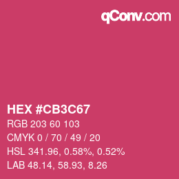Color code: HEX #CB3C67 | qconv.com