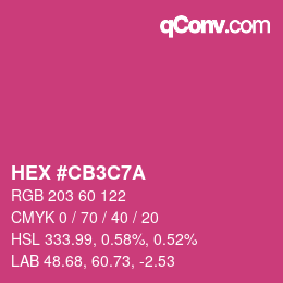 Color code: HEX #CB3C7A | qconv.com