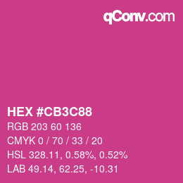 カラーコード: HEX #CB3C88 | qconv.com