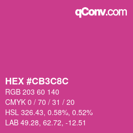 Farbcode: HEX #CB3C8C | qconv.com