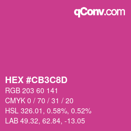 Color code: HEX #CB3C8D | qconv.com