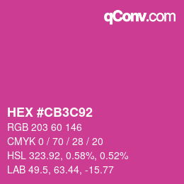 Código de color: HEX #CB3C92 | qconv.com
