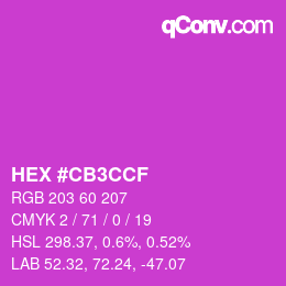 Color code: HEX #CB3CCF | qconv.com
