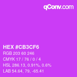 颜色代码: HEX #CB3CF6 | qconv.com