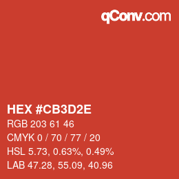 Color code: HEX #CB3D2E | qconv.com