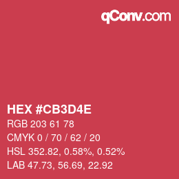 Color code: HEX #CB3D4E | qconv.com