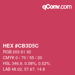 Color code: HEX #CB3D5C | qconv.com