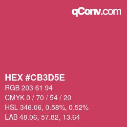 Color code: HEX #CB3D5E | qconv.com