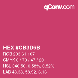 Color code: HEX #CB3D6B | qconv.com