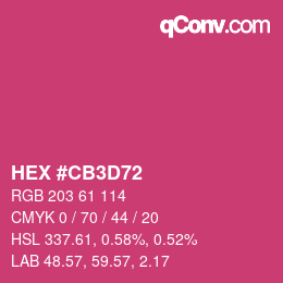 Código de color: HEX #CB3D72 | qconv.com