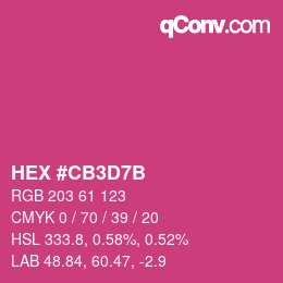 Color code: HEX #CB3D7B | qconv.com