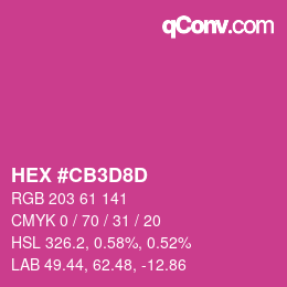 カラーコード: HEX #CB3D8D | qconv.com