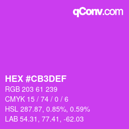 カラーコード: HEX #CB3DEF | qconv.com