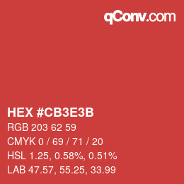 Color code: HEX #CB3E3B | qconv.com