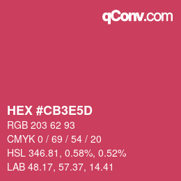 Color code: HEX #CB3E5D | qconv.com