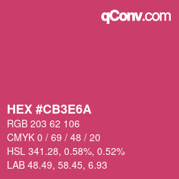 Color code: HEX #CB3E6A | qconv.com