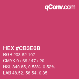 カラーコード: HEX #CB3E6B | qconv.com