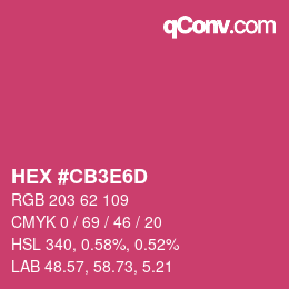 Color code: HEX #CB3E6D | qconv.com
