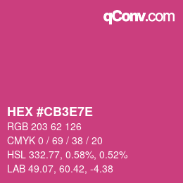 Código de color: HEX #CB3E7E | qconv.com
