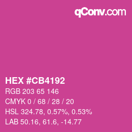 カラーコード: HEX #CB4192 | qconv.com