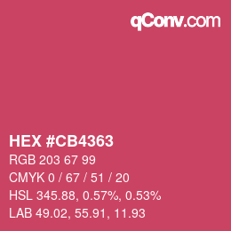 Color code: HEX #CB4363 | qconv.com