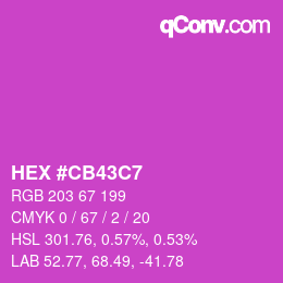 Color code: HEX #CB43C7 | qconv.com