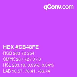 Code couleur: HEX #CB48FE | qconv.com
