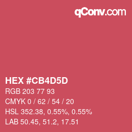 Color code: HEX #CB4D5D | qconv.com