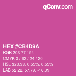 Color code: HEX #CB4D9A | qconv.com