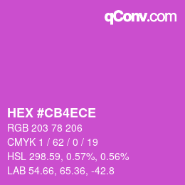 カラーコード: HEX #CB4ECE | qconv.com