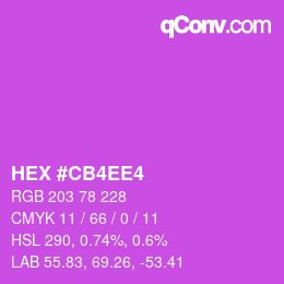 カラーコード: HEX #CB4EE4 | qconv.com