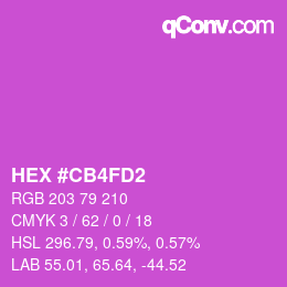 カラーコード: HEX #CB4FD2 | qconv.com