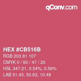 Color code: HEX #CB516B | qconv.com