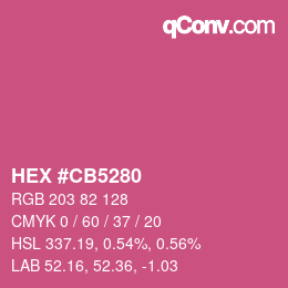 カラーコード: HEX #CB5280 | qconv.com