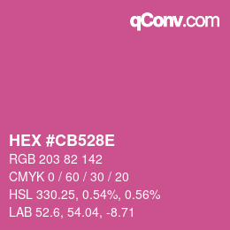 Color code: HEX #CB528E | qconv.com