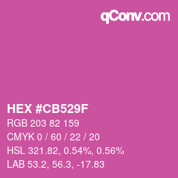 カラーコード: HEX #CB529F | qconv.com