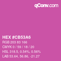 Color code: HEX #CB53A6 | qconv.com
