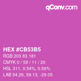 カラーコード: HEX #CB53B5 | qconv.com
