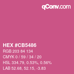 颜色代码: HEX #CB5486 | qconv.com