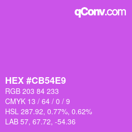 カラーコード: HEX #CB54E9 | qconv.com