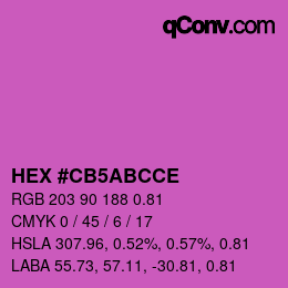 Farbcode: HEX #CB5ABCCE | qconv.com