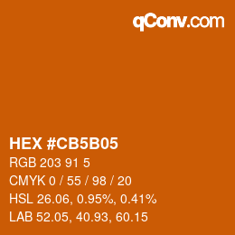 Color code: HEX #CB5B05 | qconv.com