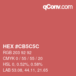 Color code: HEX #CB5C5C | qconv.com