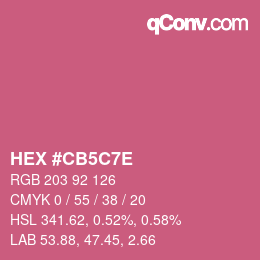 Color code: HEX #CB5C7E | qconv.com