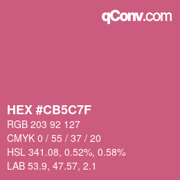 Color code: HEX #CB5C7F | qconv.com